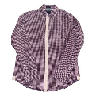 American Eagle Outfitters Men's purple and white Checkered Shirt size medium